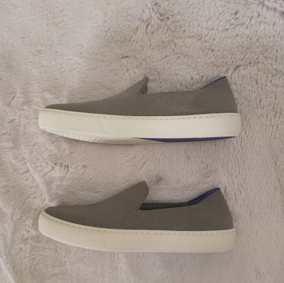 Rothy's Thyme Rare Color Sage Green Slip Resistant Slip On Casual Boho Sneaker - Picture 3 of 6